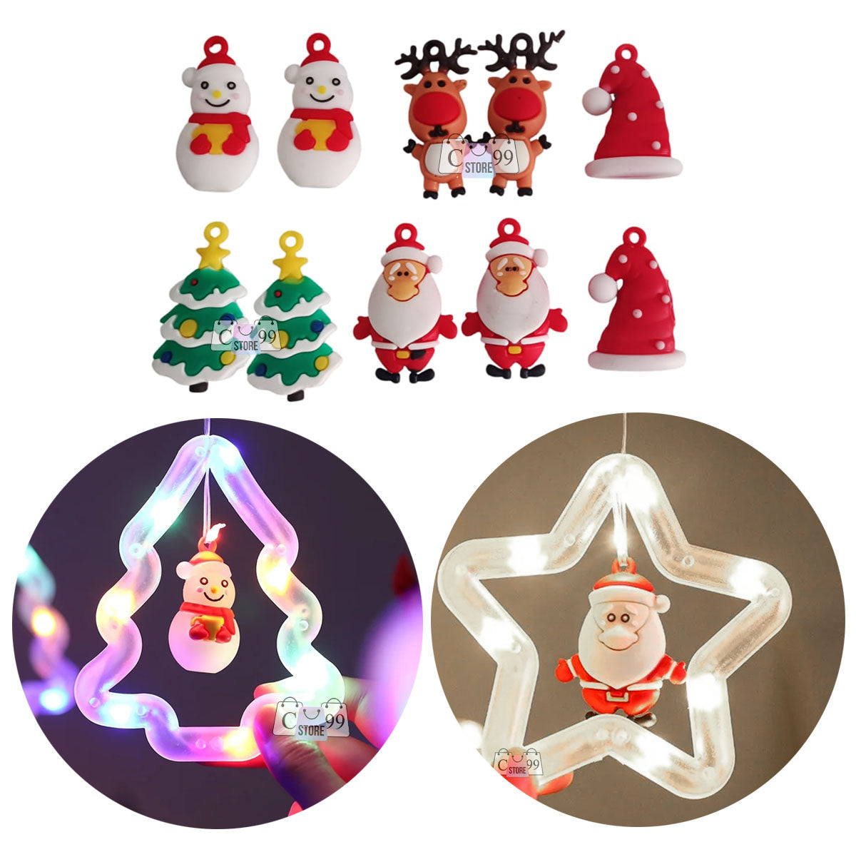 Luces Navideñas Estrella y Árbol Figuras