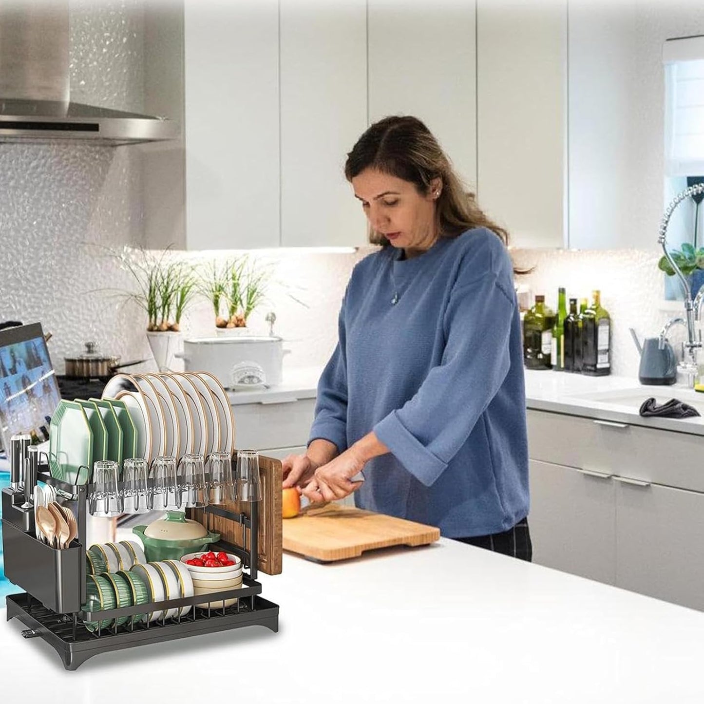 🧼 Estante Organizador y Escurridor de Platos 4 en 1 – Ahorra Espacio y Mantén tu Cocina Impecable