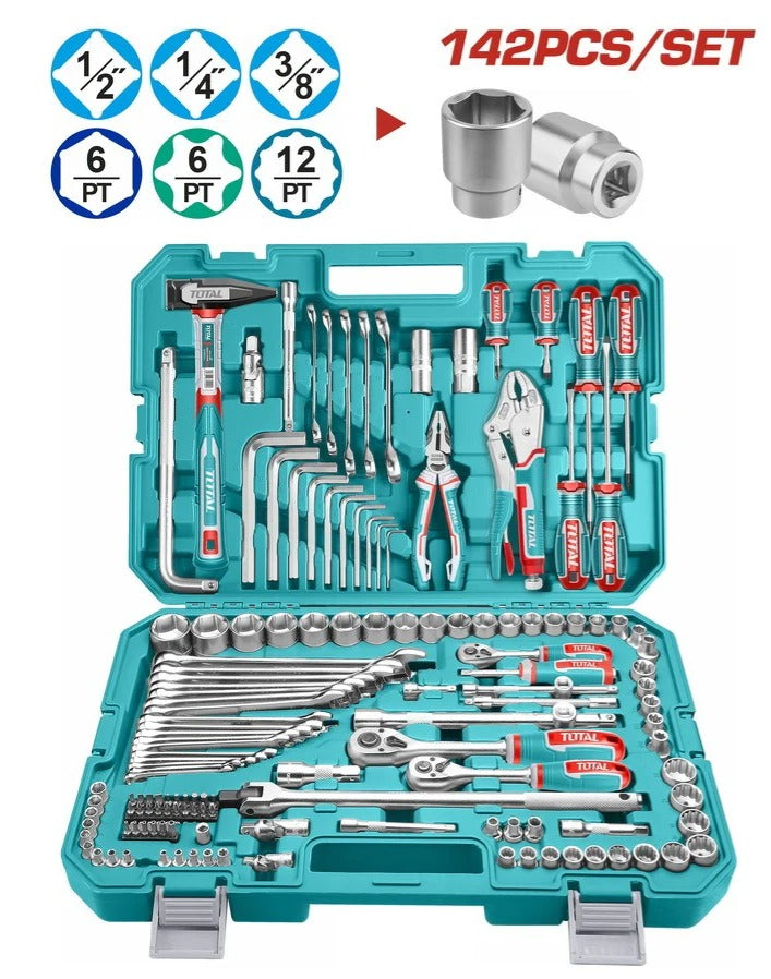 JUEGO HERRAMIEN X 142 PZS INDUST TOTAL