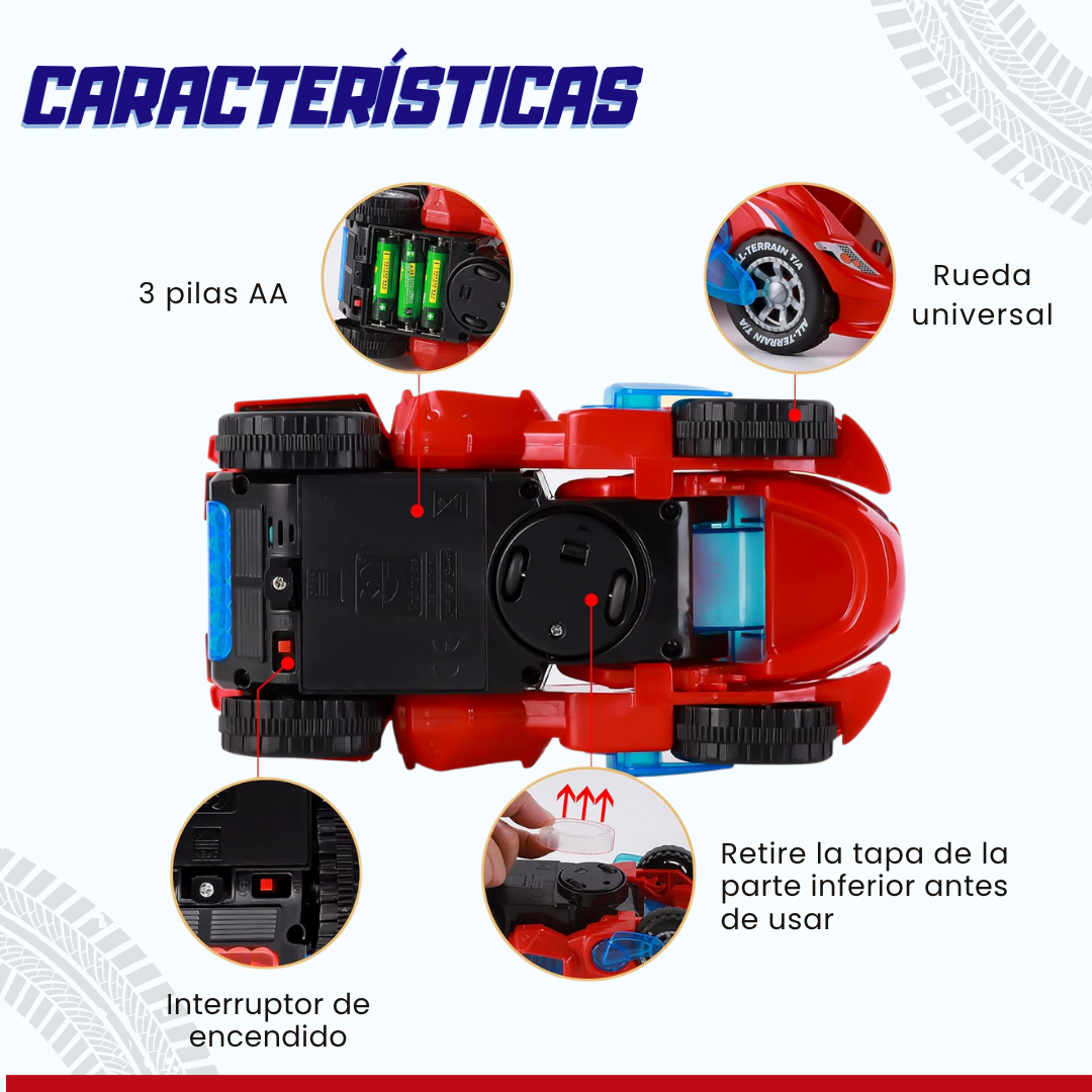 CARRO LED TRANSFORMER DE DINOSAURIO
