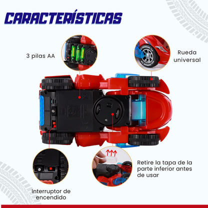CARRO LED TRANSFORMER DE DINOSAURIO