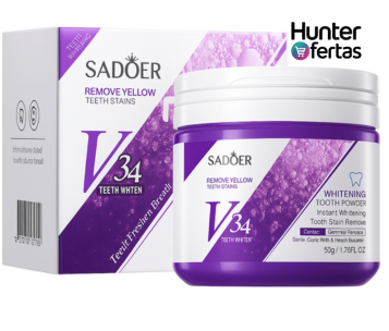 ✨ Polvo Blanqueador de Dientes SADOER V34 – Sonríe con seguridad y frescura ✨